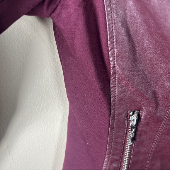INC International Concepts Deep Burgundy Leather Jacket - Picture 5 of 8